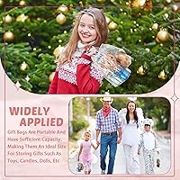 Vista 2 de LEIFIDE 50 bolsas de regalo de plástico transparente con asas, de PVC, reutilizables, transparentes, bolsas para dulces, escuela, fiesta