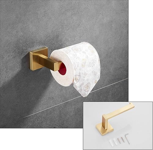 Miniatura 4 de Juego de accesorios de baño de 23.6 pulgadas, 2 ganchos para toallas, soporte para papel higiénico, soporte para toallas de mano, accesorios de baño
