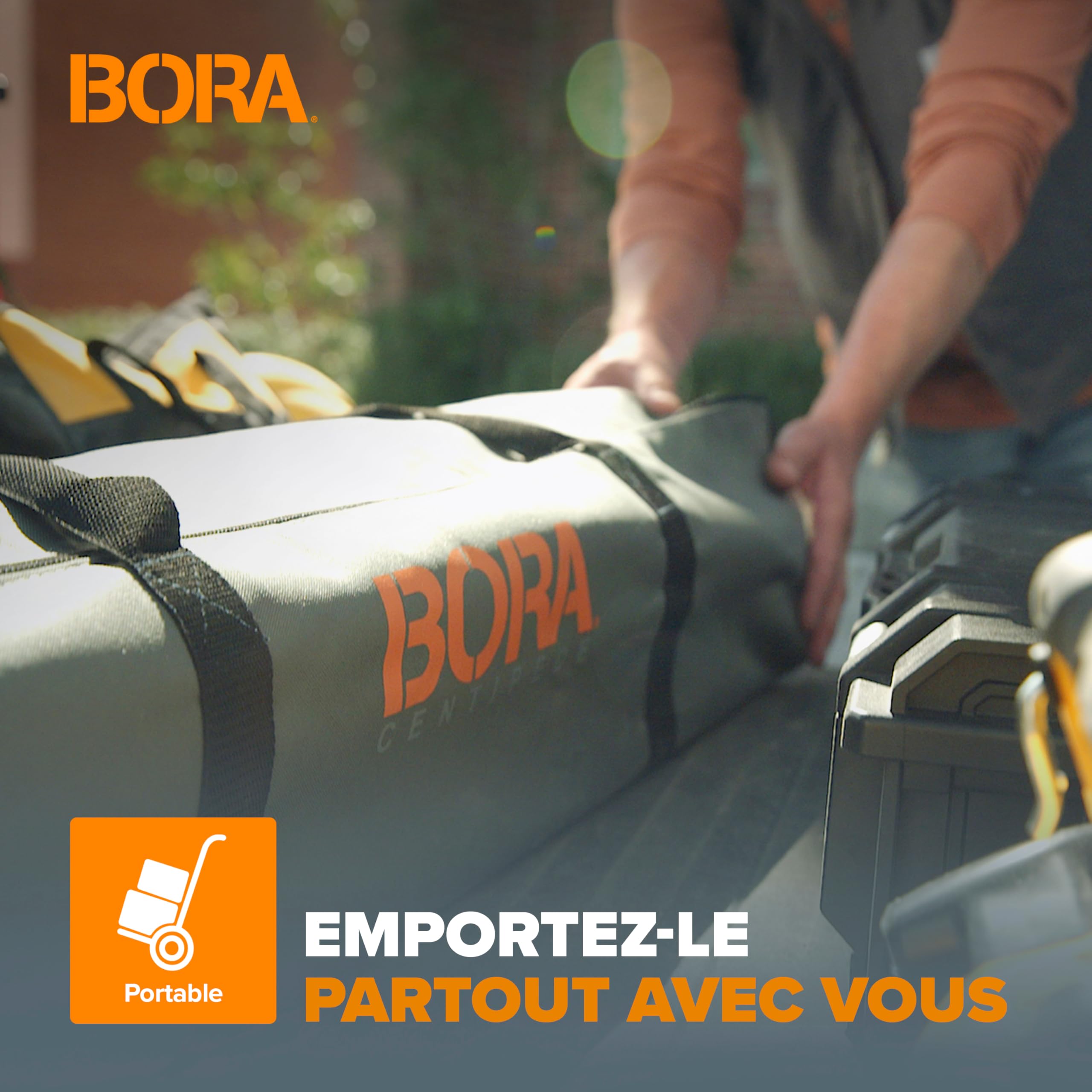 Bora Centipede 60 cm. L x 120 m l x 80 cm H. Table de Travail Pliante en Acier avec capacité 680 kg, Gris/Jaune