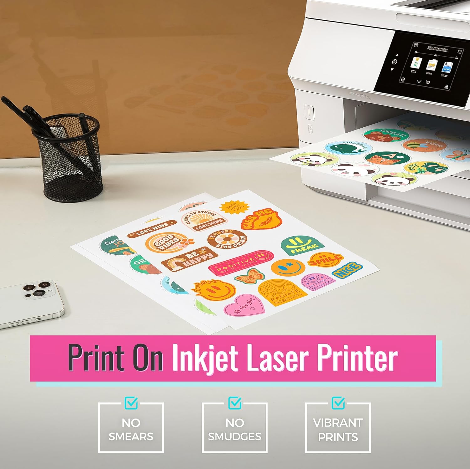 1000 Label Paper for Printer 8.5" x 5.5" Half Sheet Shipping Labels Self Adhesive Matte White 2 Per Sheet Printer Label Paper - Image 5