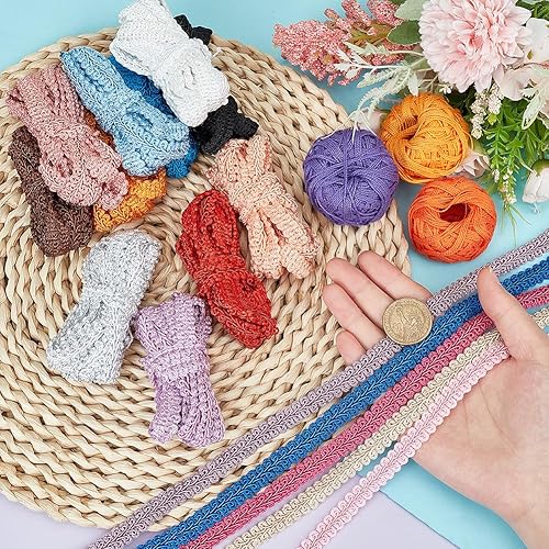 Miniatura 3 de PH PandaHall 34 yardas, cordón trenzado de poliéster tejido de poliéster para coser a mano, manualidades, disfraces, decoración del hogar, 38