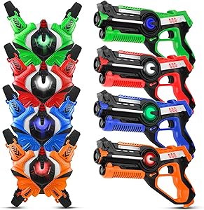 Laser Tag, Laser Tag Guns Set of 4 with Vests, Infrared Lazer Tags Game, Lazer Tags Set 4 Player for Kids Adults, Toys for Kids Ages 6 7 8 9 10 11 12+ Year Old Boy Birthday