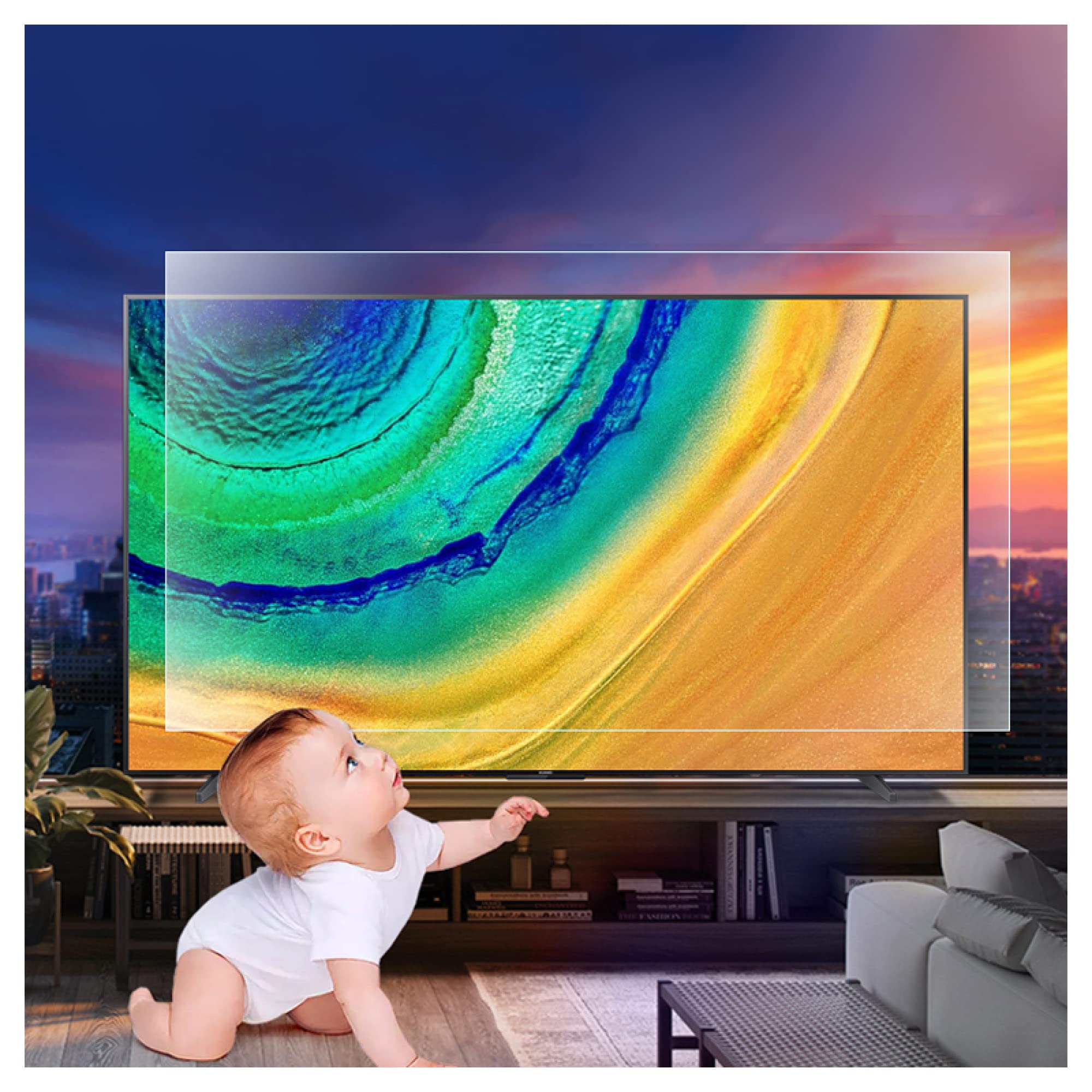 Protecteur d'écran bloquant la lumière bleue TV mat antireflet 65"