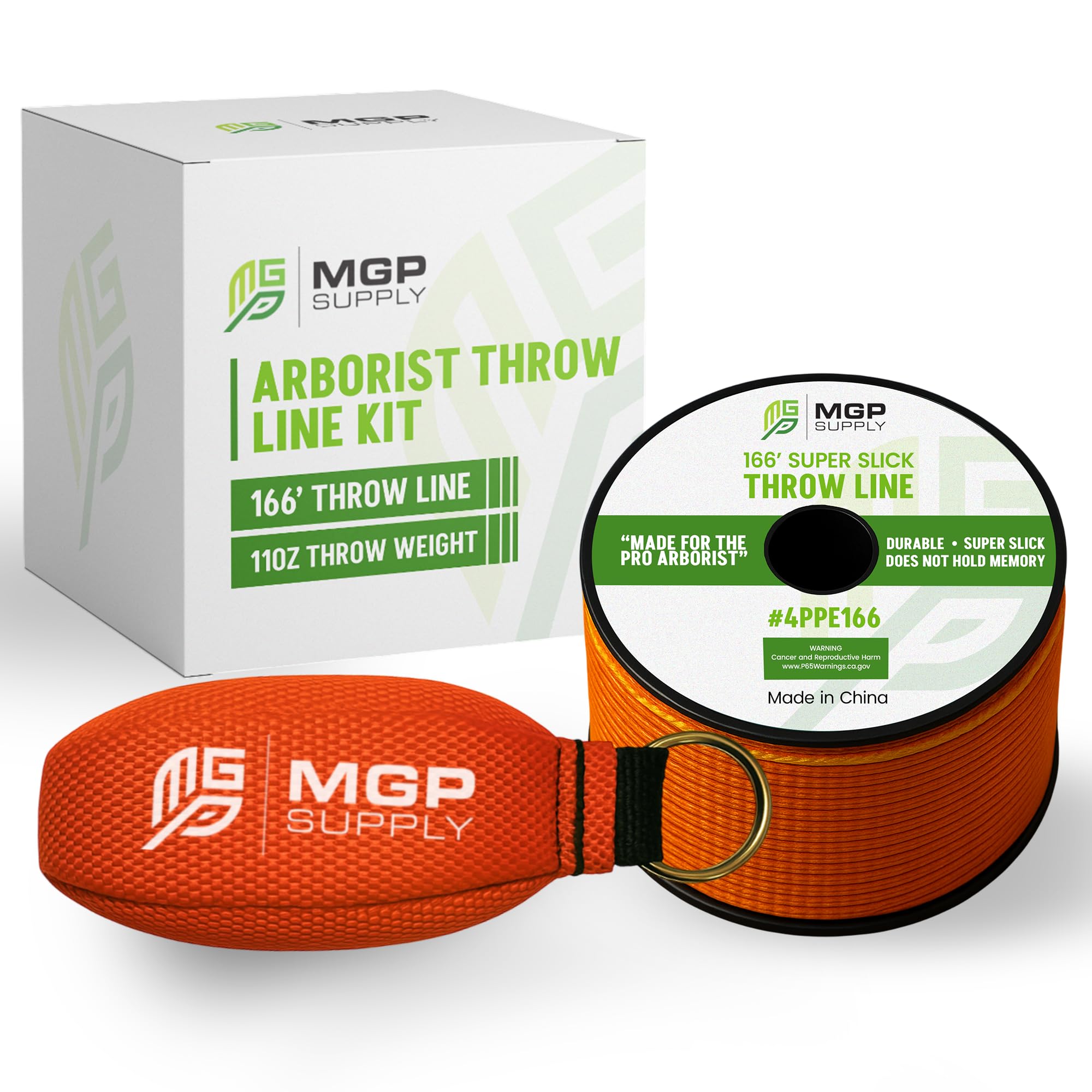 MGP Supply Arborist Launch Line Kit | 11oz Cast Weights & 50.6m Rope | Ultra Smooth 100% Polyester Rope | Arborist Gear for Climbing Trees