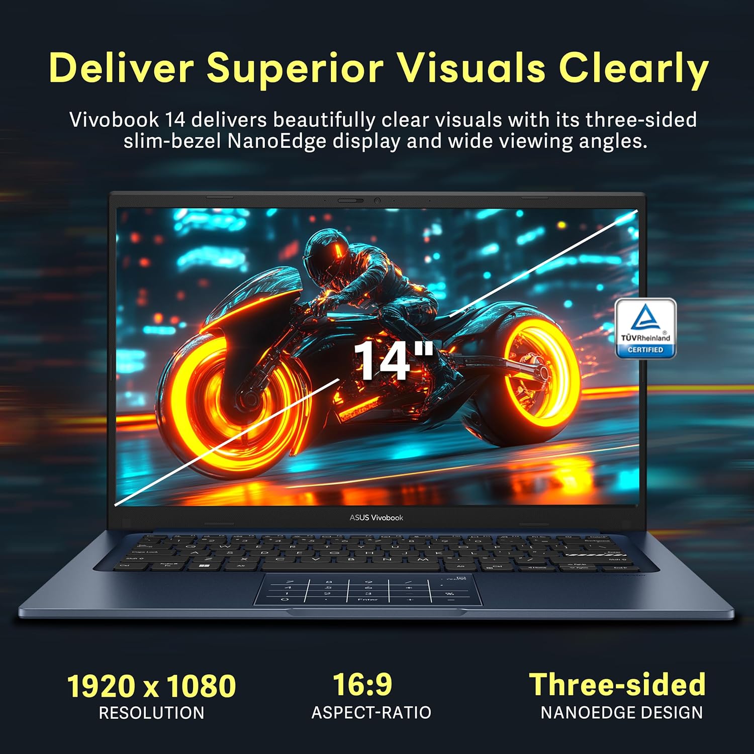 ASUS Vivobook 14" FHD Business Laptop, Intel Core 5 120U, 16GB DDR4 RAM, 2TB Storage (1TB SSD + 1TB Docking Station Set), Intel Graphics, Number Pad, 720p Webcam, Win 11 Pro, Quiet Blue