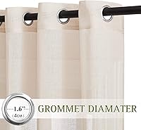 Vista 96 de NICETOWN Cortinas semitraslúcidas con textura de lino, con ojales, tratamiento de ventanas, cortinas verticales de lino con filtro de luz para sala