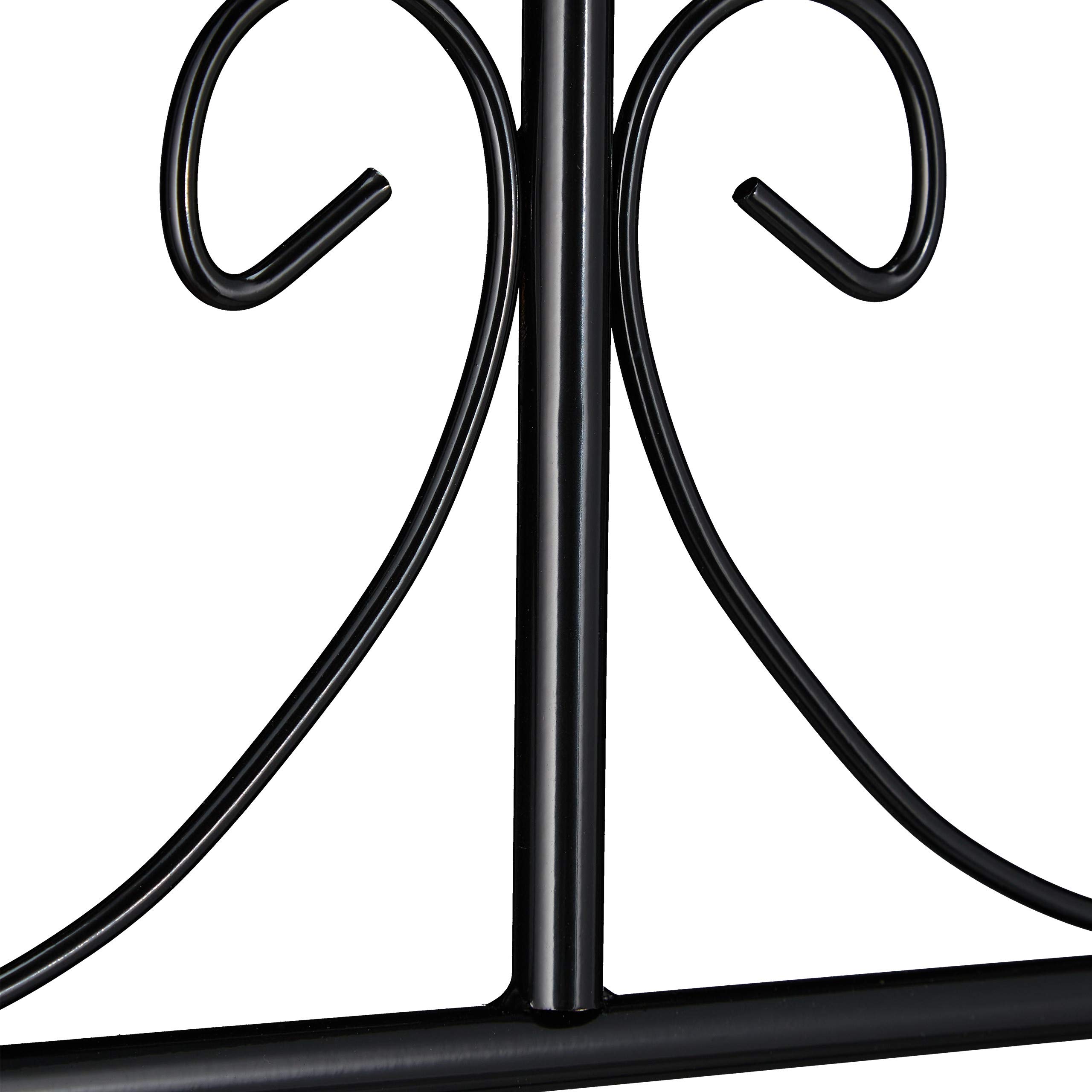 Set de 4 Soportes Plantas Metálicos, con Estacas, Enrejado para Trepadoras, 220 x 50 cm, Jardín, Negro