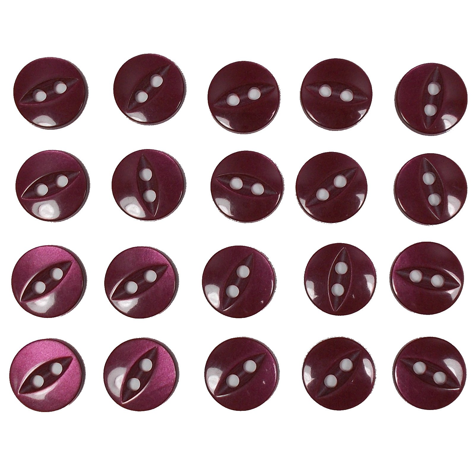 Push The Button Burgundy Fisheye Basic Buttons 11Mm (, 20)