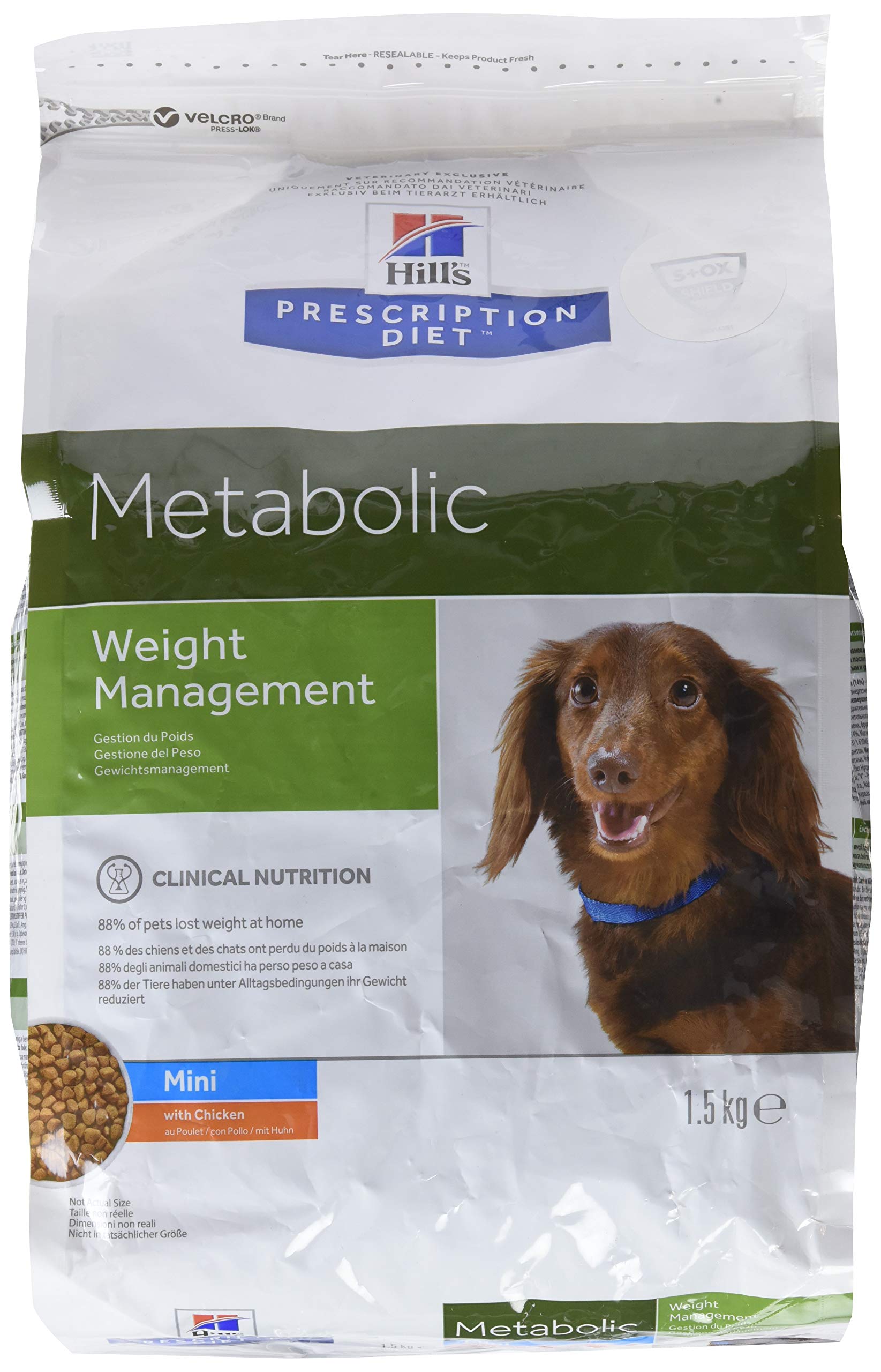 Hill`s Hill`s Dietary Food for Dogs Metabolic Mini - 2 Packs of 1500 gr - Total: 3000 gr