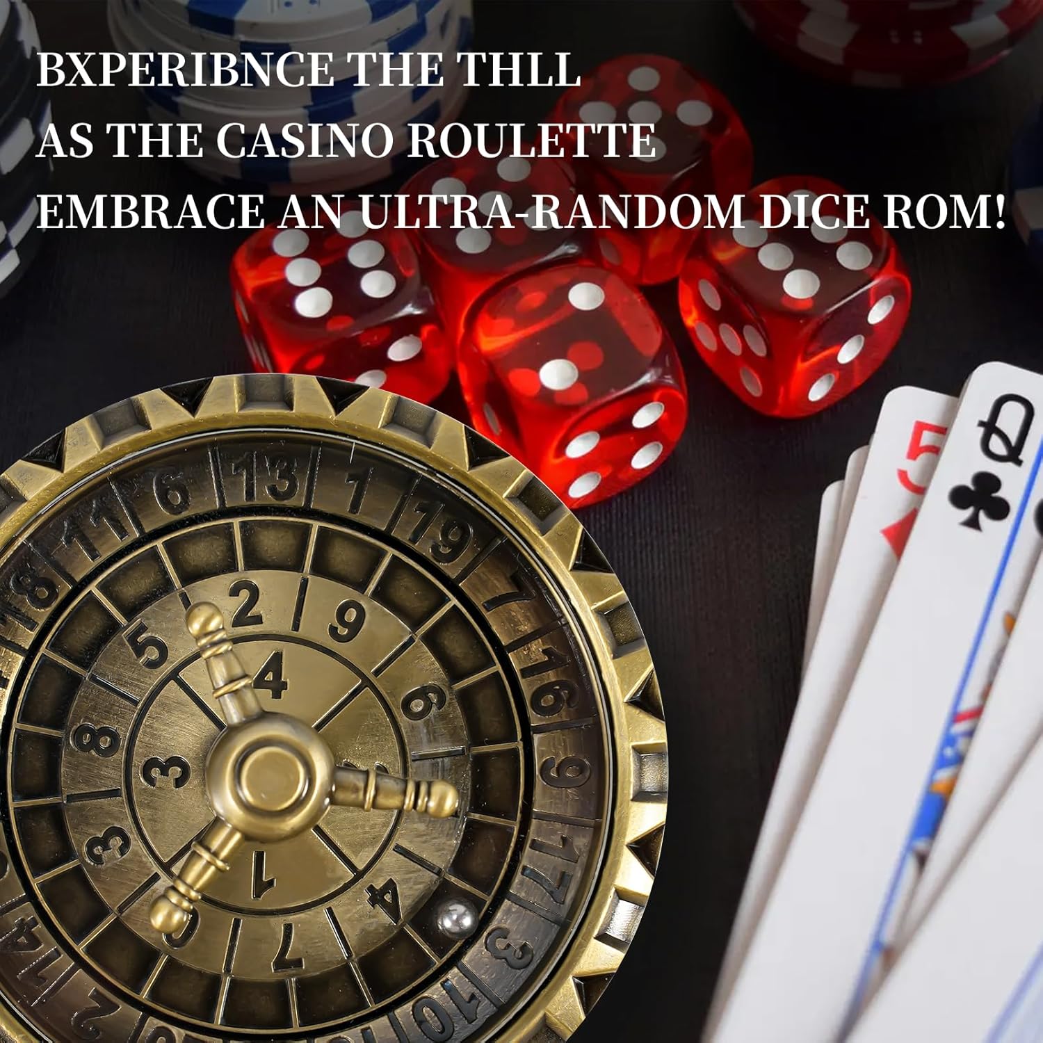 Froggod Roulette Dice Spinner – 1pc Metal DND Spinner with 3D Relief | Mechanical DND Dice with Gorgeous Gift Box for Rolling Game(D20 Ancient Gold)