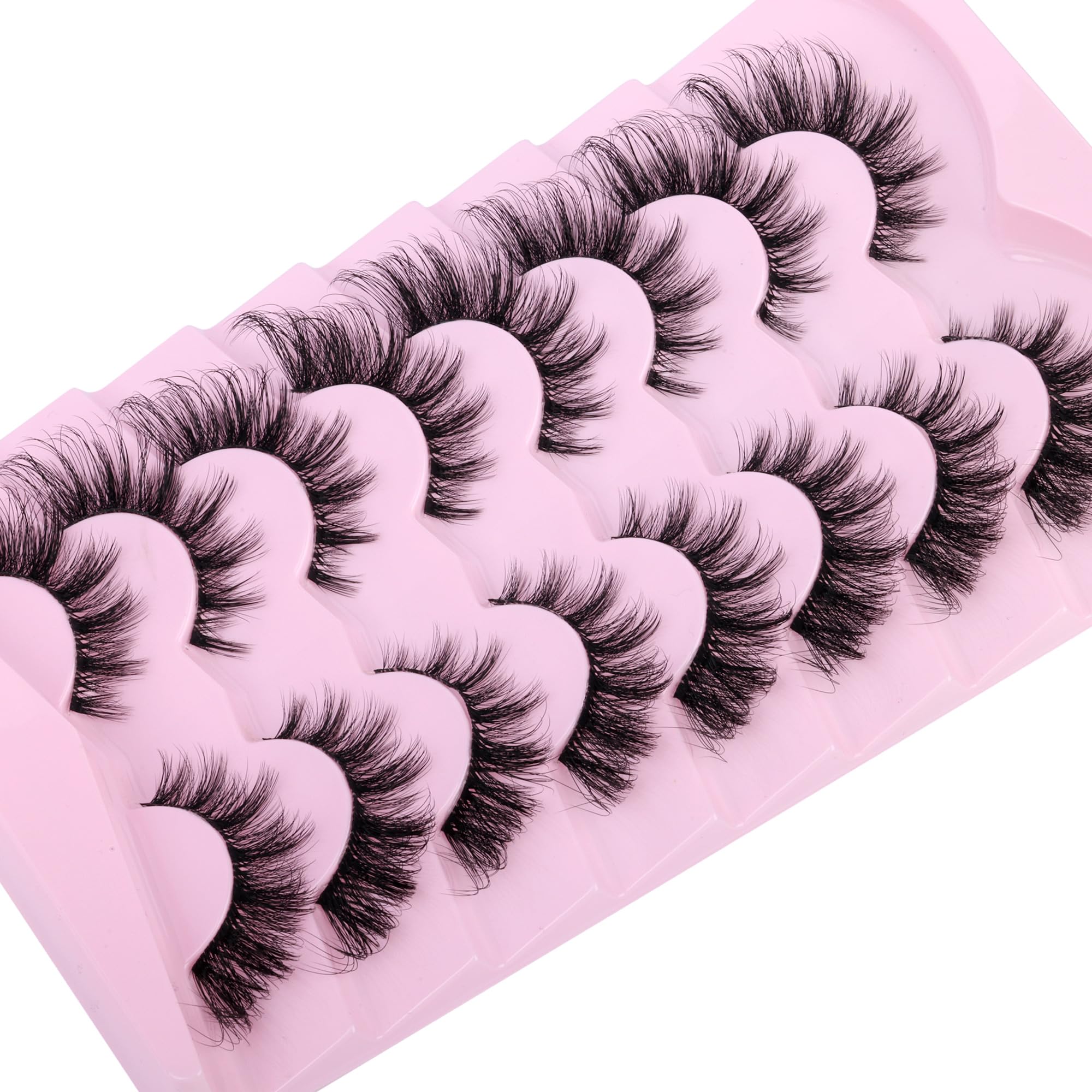 False Eyelashes Fluffy Faux Mink Lashes Wispy Fairy Cat Eye Lashes Spiky Strip Lashes Extension Natural Volume Fake Lashes Pack by GVEFETIEE 8 Pairs Black: Lashes Wispy False Eyelashes Fox Eye Lashes Fake Lashes Fluffy Cat Eye Lashes Faux Mink Strip Lashes Natural Look Clear Band Eyelashes Pack by GVEFETIEE 8 Pairs