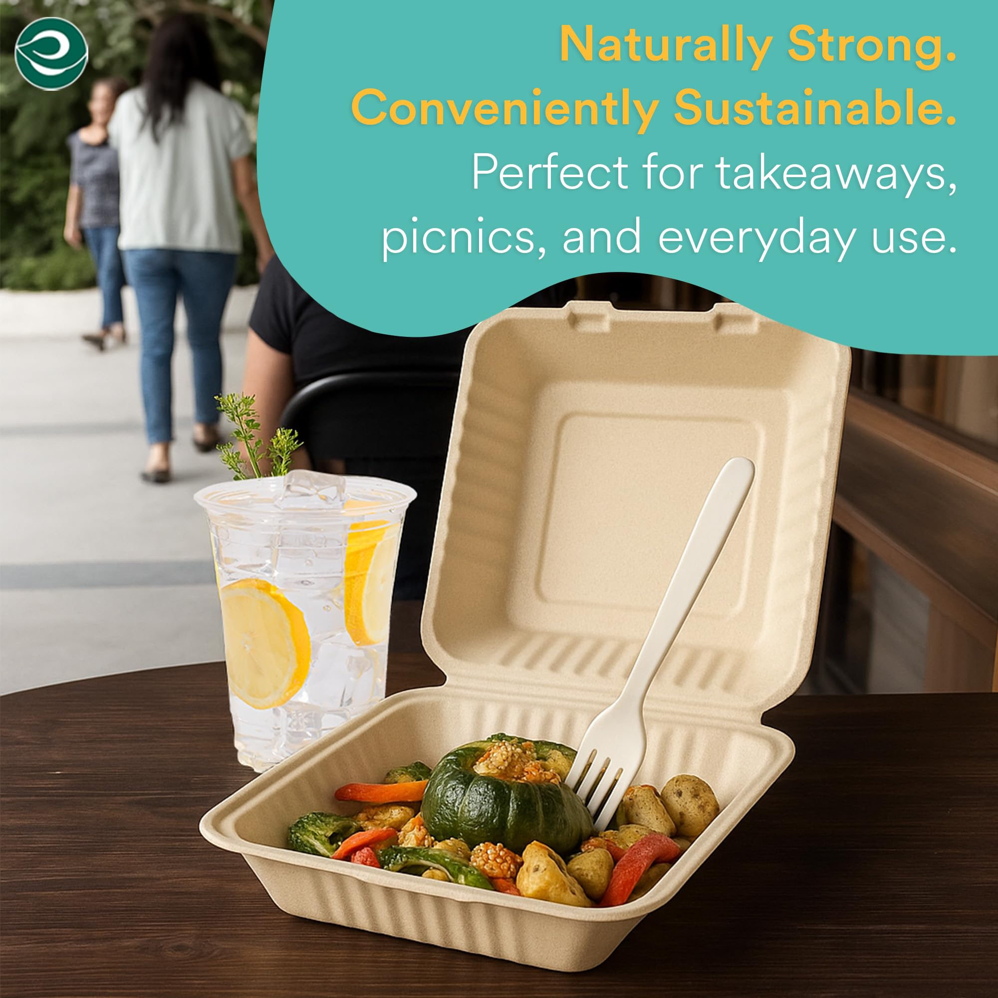 Snapklik.com : ECO SOUL 100% Compostable Clamshell Take Out Food ...