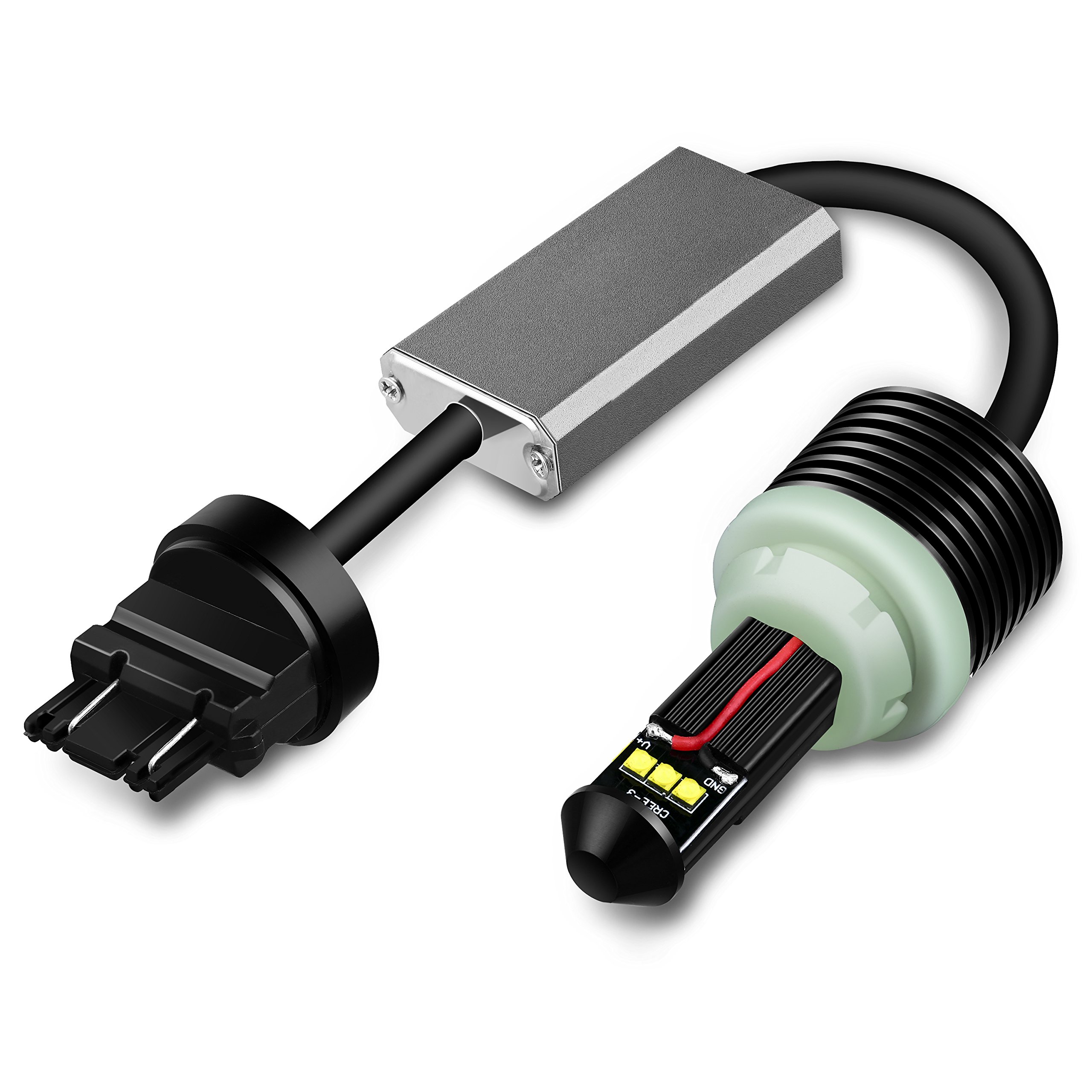 Alla Lighting 1300 Lumens 21W CREE Extremely Super Bright 6000K White 3157 3156 3457NA 4157NA 3056 T25 LED Bulbs for Turn Signal Blinker Light Lamps Replacement