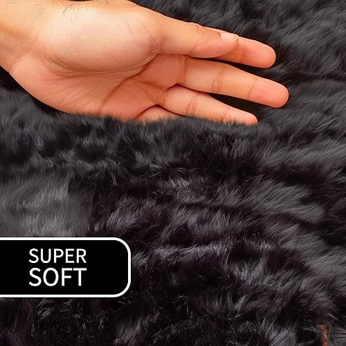 Miniatura 4 de Super Area Rugs - Alfombra de piel de oveja suave y esponjosa
