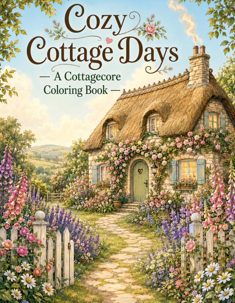 Cozy Cottage Days: A Cottagecore Coloring Book for Adults and Teens — 30 Relaxing Scenes of Charming Cottages, Flower Gardens, and Peaceful Countryside Living