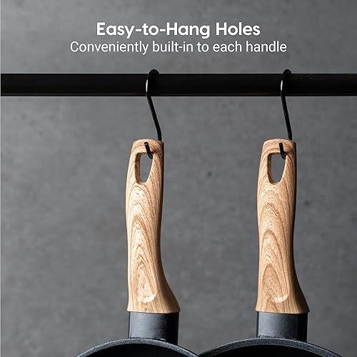 Miniatura 6 de IRIS USA - Sartén antiadherente de aluminio fundido de 11 pulgadas con mango suave al tacto