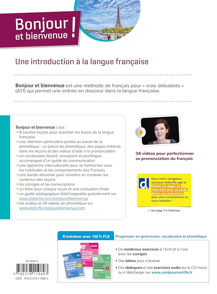 Bonjour et bienvenue ! : A1.1 - Livre + didierfle.app