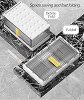 Vista 7 de Paquete de 3 cajas de almacenamiento plegables, contenedores de almacenamiento de plástico apilables de 17 galones con ruedas, caja