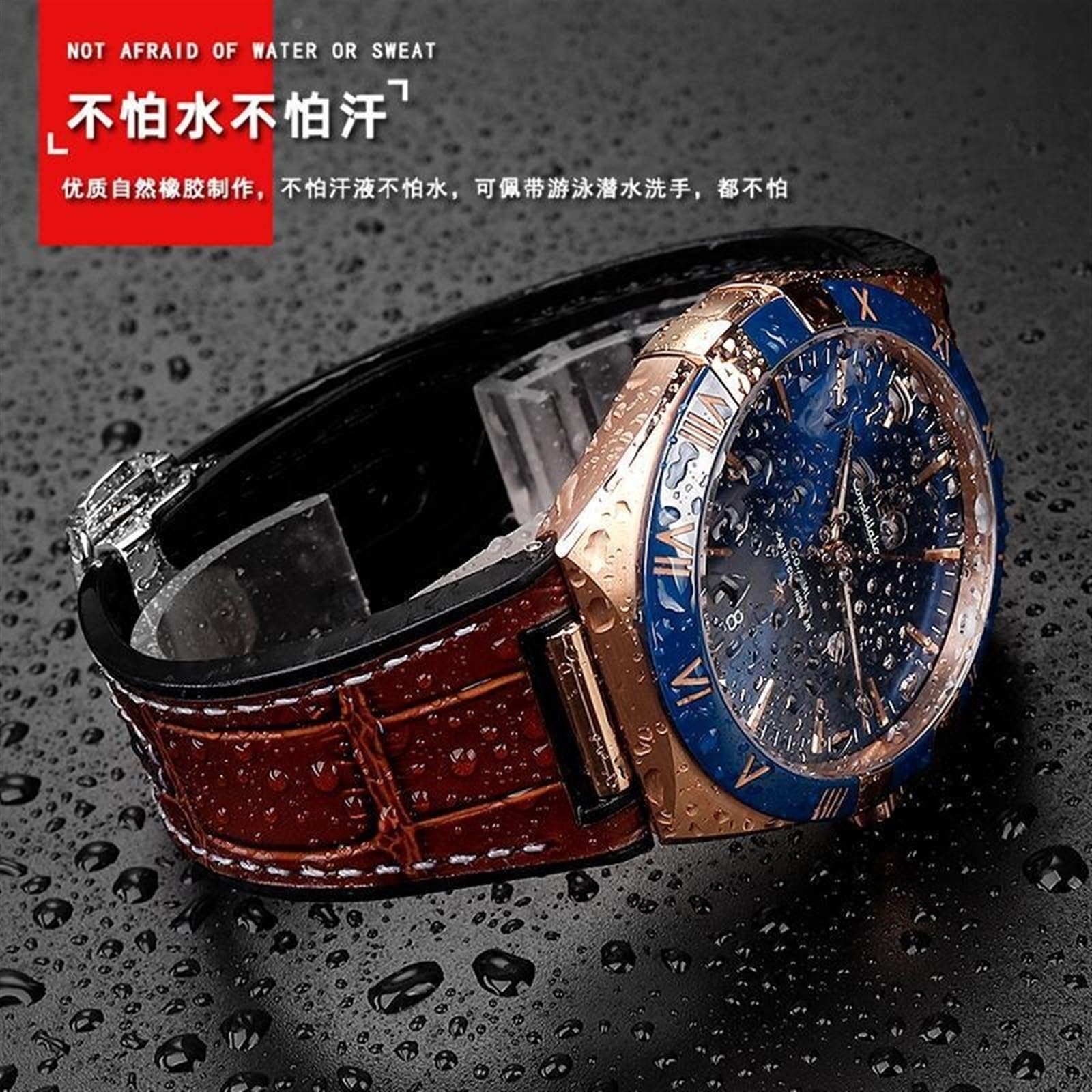 Sostituisce il cinturino Omega Constellation Double Eagle serie 131.133 Manhattan cinturino in pelle di vacchetta maschio cinturino osservatorio tacca 25-14mm