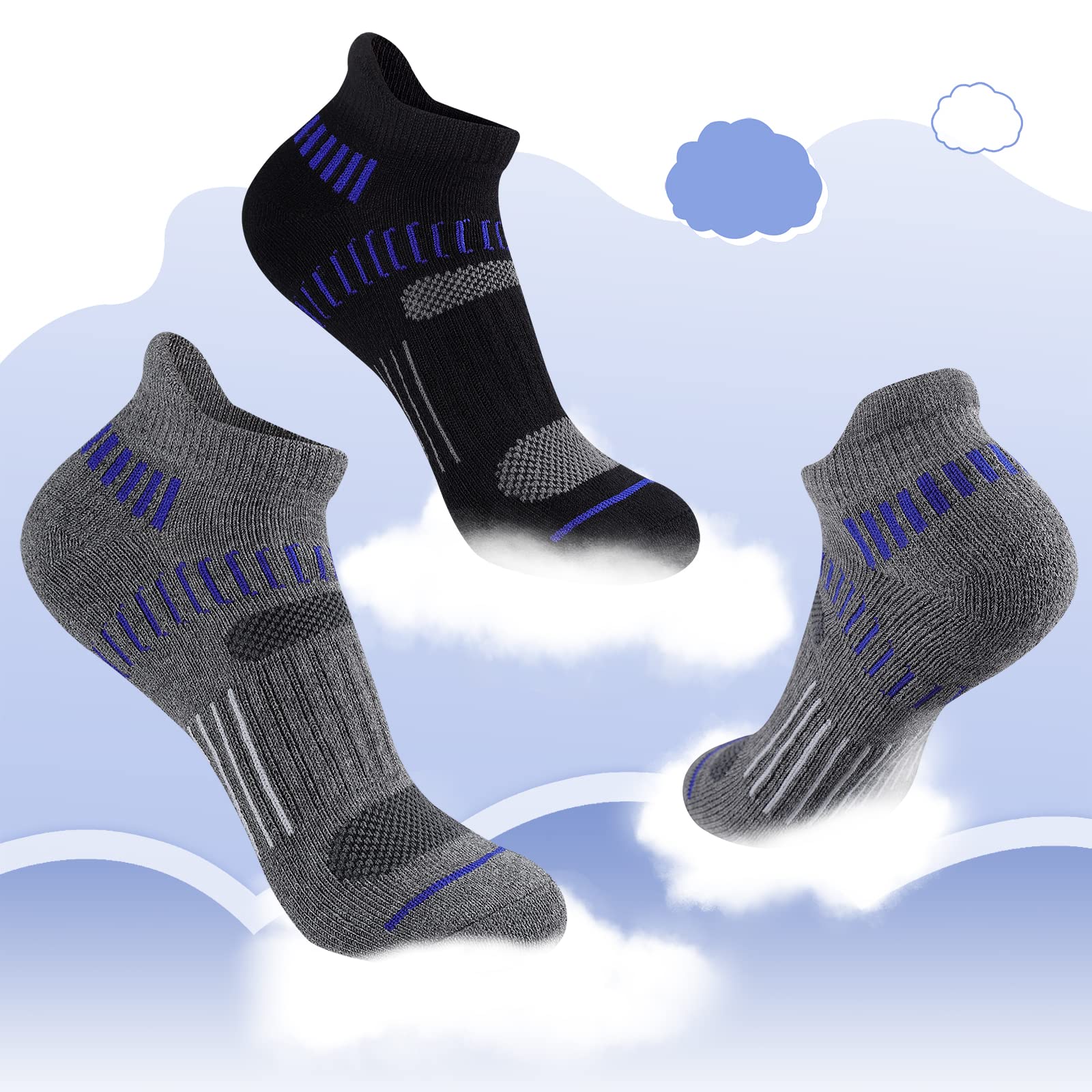 Comfoex 10 pares de calcetines deportivos para niños de 4 a 6, 8 a 10, 6 a 8 años, calcetines cortos de algodón con suela acolchada