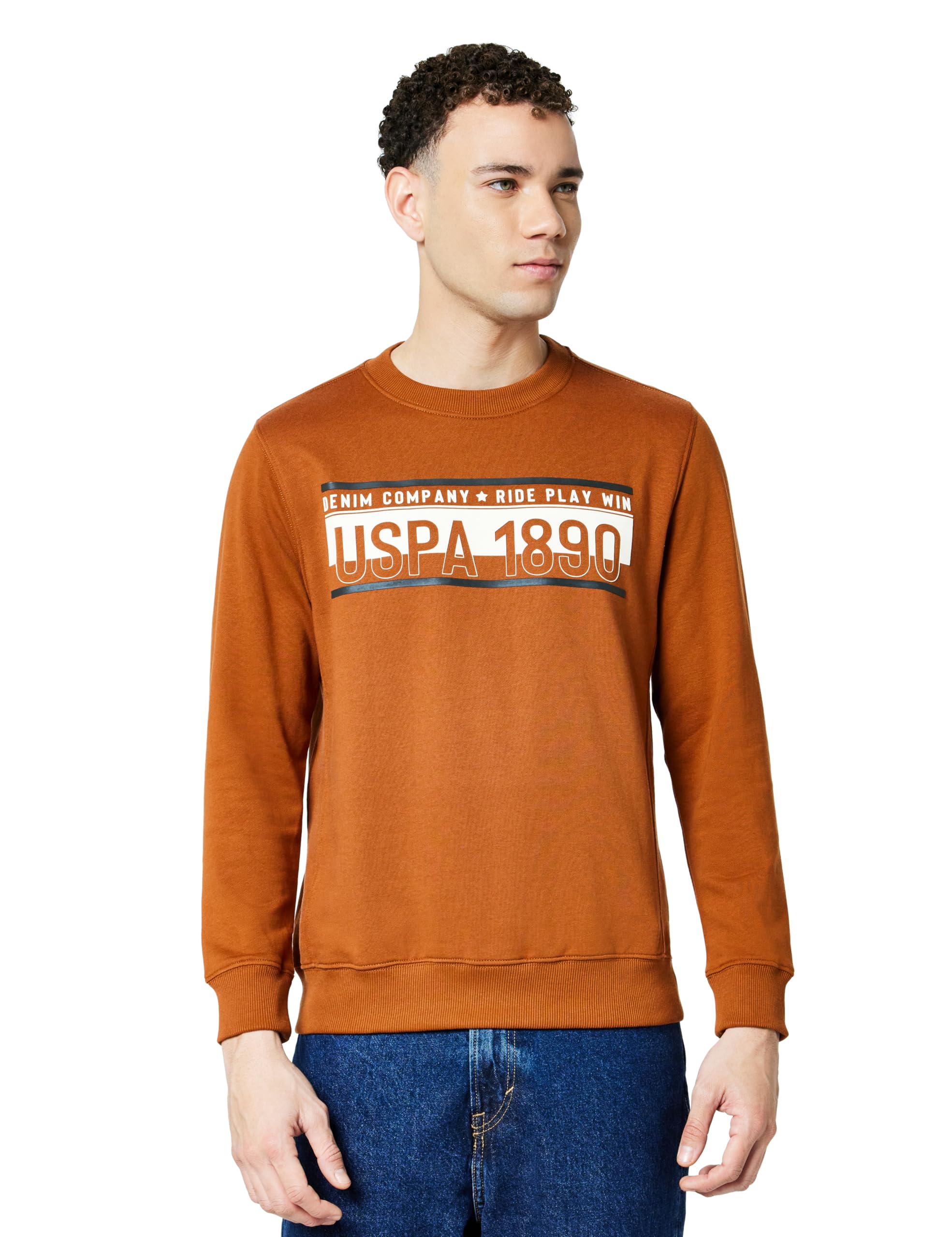 Cotton Blend Men's Round Neck Sweatshirt-image-36
