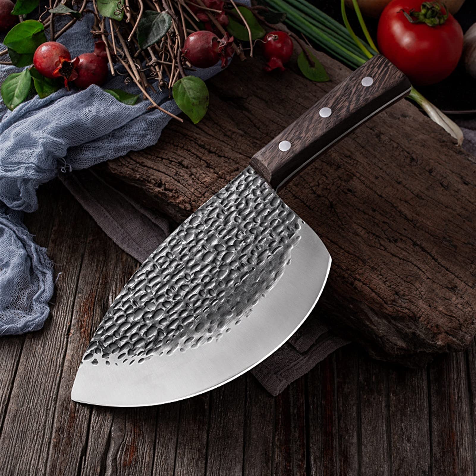 Forgiato professionale Forgiato Burtcher Knife Coltello a mannaio Pesce Seafood Pesce Coltello da cucina Coltello da cucina Handmade Sharp Slaught Strumenti