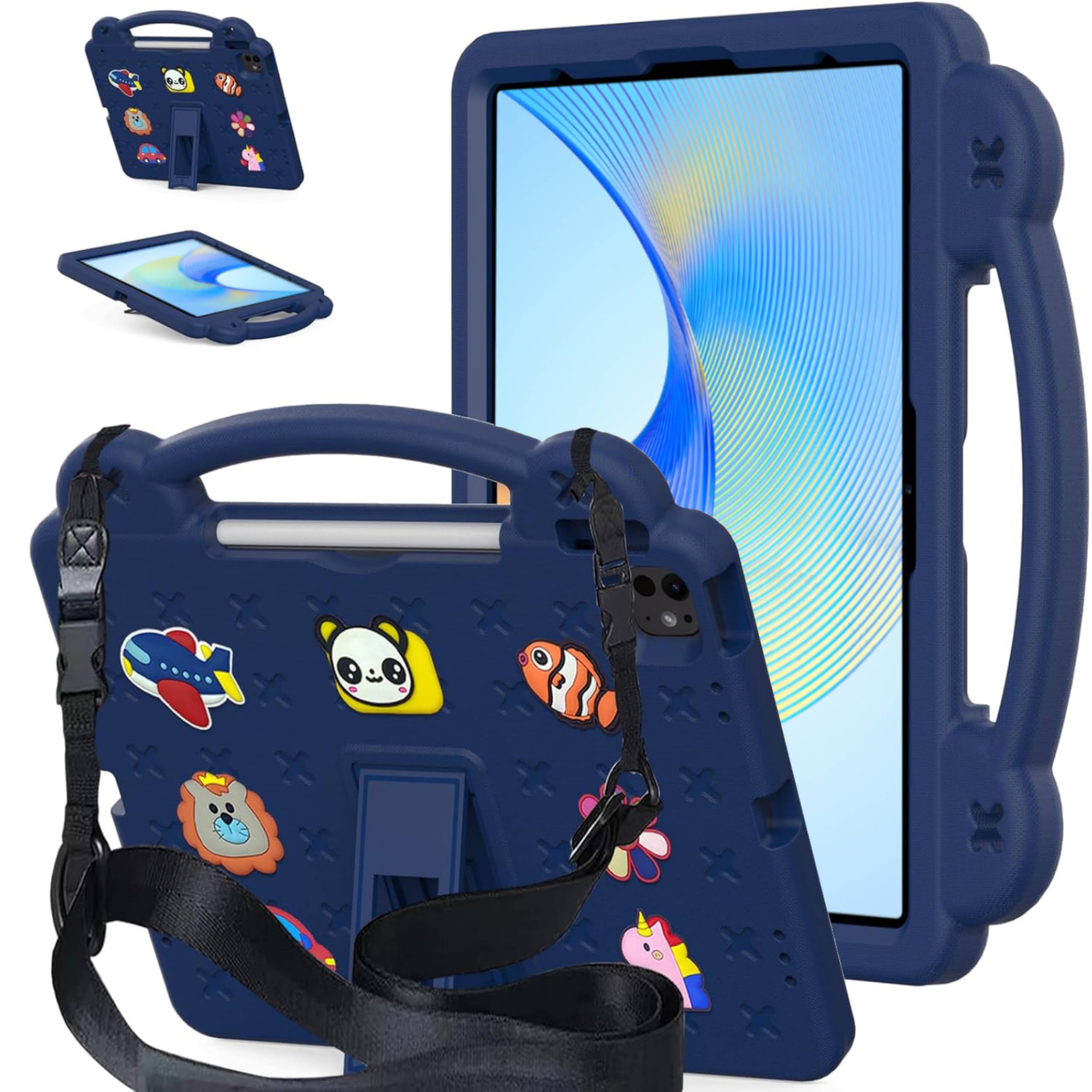 Vurtboly Kids Case Compatible with Honor Pad X9 11.5" 2023, Cute Full Body Protective Cover with Handle Stand, Lightweight Shockproof Cover with Shoulder Strap Kickstand for Honor Pad X9 11.5"