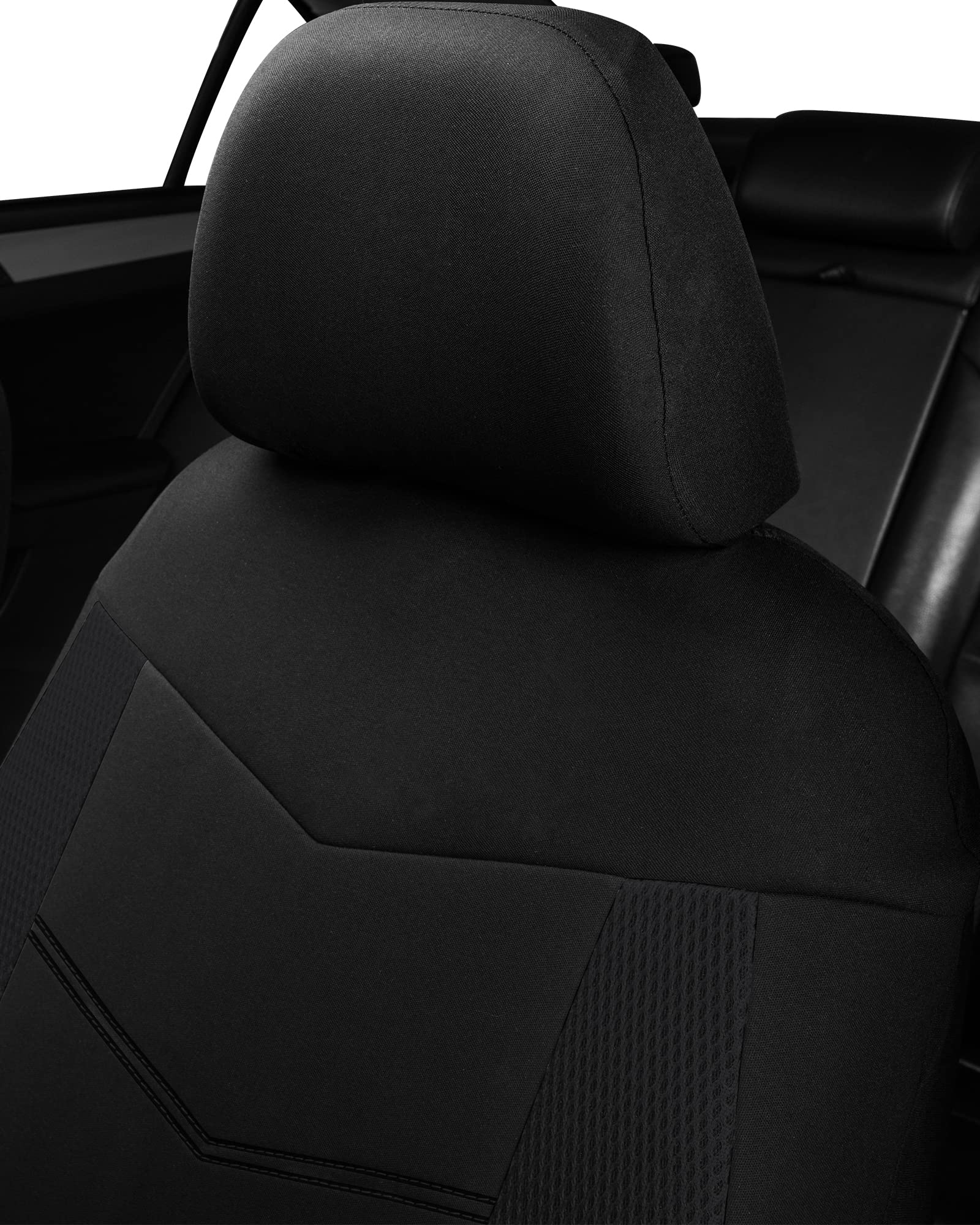 TOYOUN Fundas Asientos Coche Universal Delanteros de Poliéster Fundas Asientos Delanteros Coche para Conductor y Copiloto de Cerdito de Accesorios Automóvil 2 Plazas,Negro