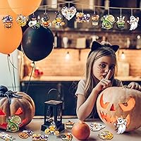 Vista 4 de 36 adornos colgantes de madera de Halloween, calabaza, murciélago, fantasma, gato negro, colgante de rebanadas, decoración de madera para el hogar