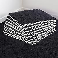 Vista 11 de 12 piezas de alfombrillas de espuma de felpa gruesa entrelazables para suelo, alfombrillas de espuma para suelo de bebé con bordes, baldosas