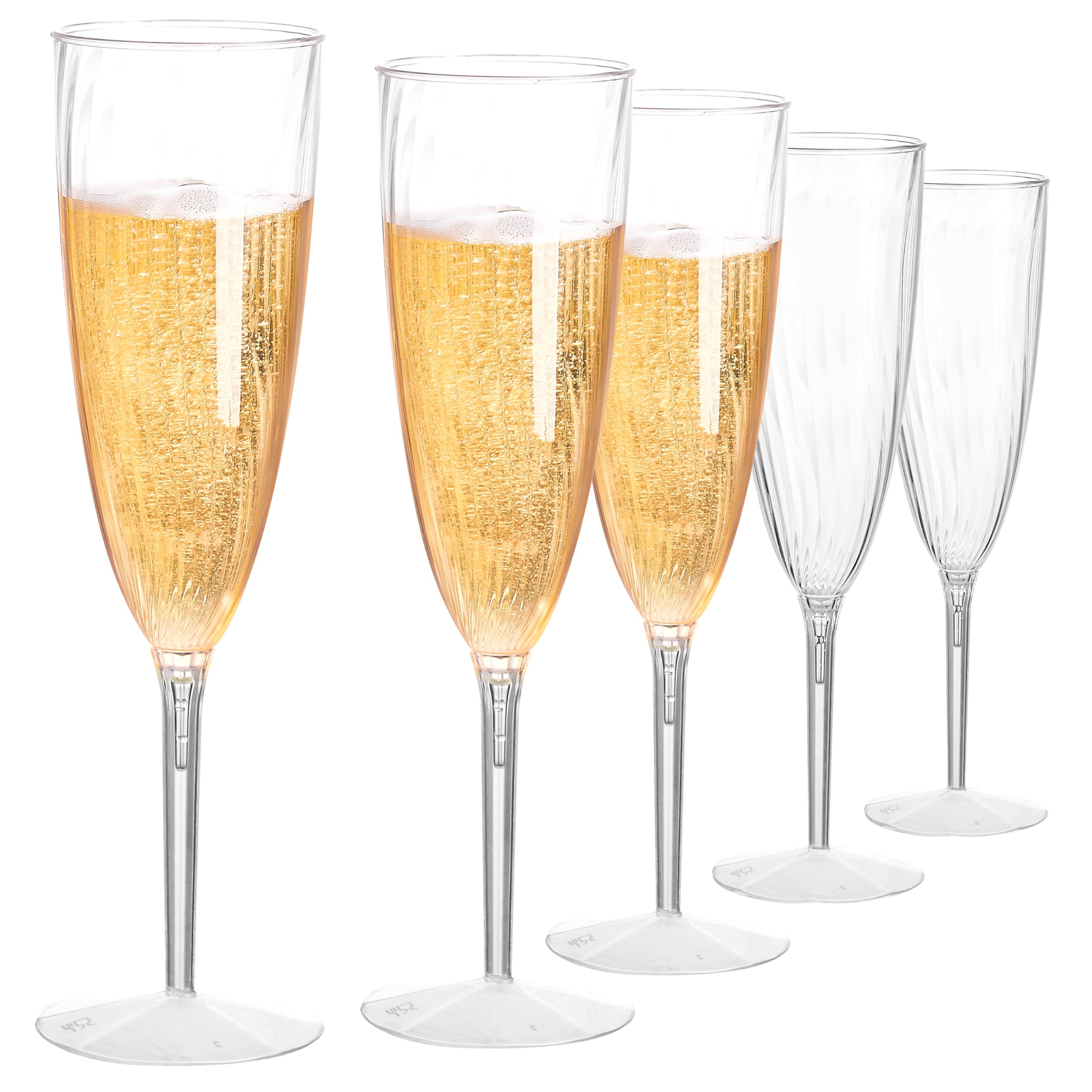 36Pcs Plastic Champagne Flutes,6 Oz Clear Disposable Champagne Glasses,Wine Glass Cocktail Cup for Wedding Party Birthday Celebrations Christmas