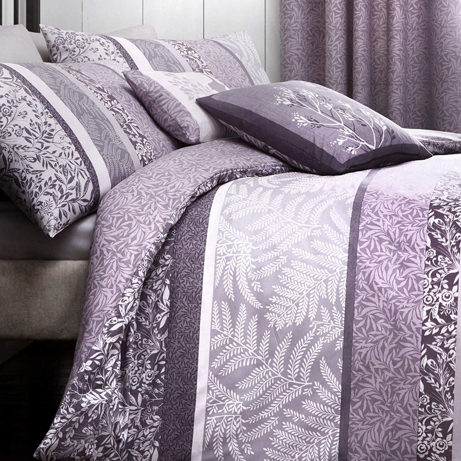 Dreams & Drapes Heather Hanworth, Easy Care Duvet Cover Set, Double, Purple
