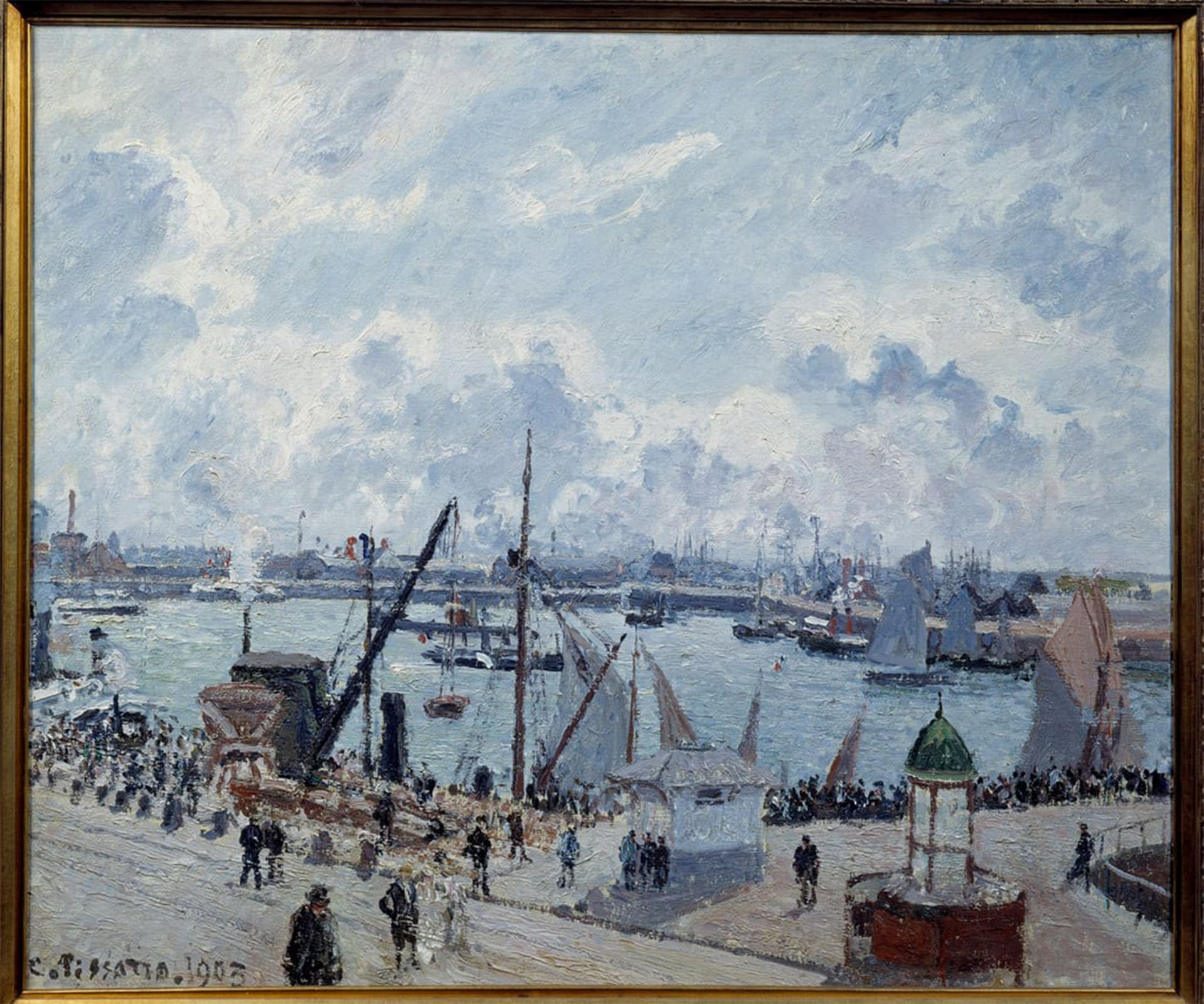 SERENDIPITP Vintage Picture Print on Canvas Wall Art Poster Avant Port Du Havre Quai De Southampton Painting by Camille Jacob Pissarro Artwork Print Poster for Wall Decor 60x90cm