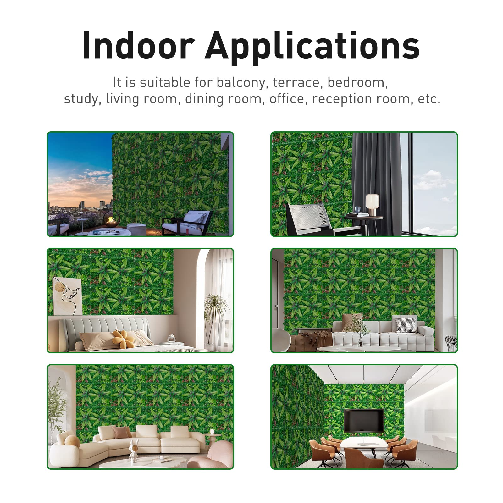 12 paneles de setos artificiales de 60 x 40 cm, paneles de valla artificial, para pared, jardín, privacidad, para el hogar, jardín, pared, decoración de telón de fondo de boda, 12 piezas estilo 2