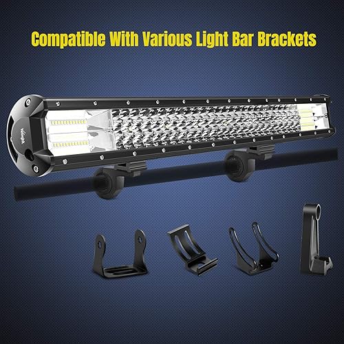 Miniatura 5 de Nilight - Kit de montaje de barra horizontal de barra de luz LED 90028D de 4 piezas, compatible con barras de toro de 0.75 pulgadas, 1 pulgada, 1.25