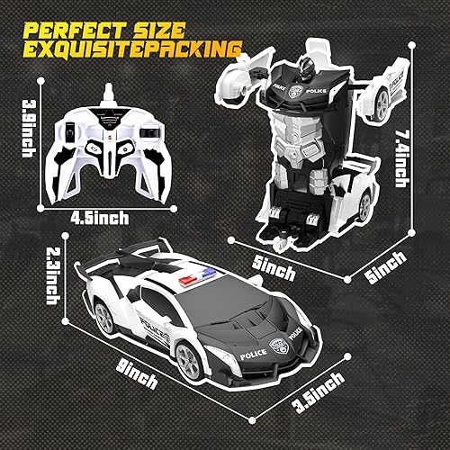 Miniatura 2 de SANCO Coche de control remoto - Transforma autos con luces intermitentes, diversión de combate multijugador con rotación de 360 grados, exterior
