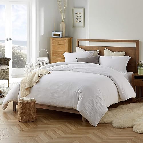 Miniatura 3 de Edredón Blanco Tamaño Queen, Juego de Ropa de Cama Suave y Moderna de 3 Piezas y Colecciones, Edredón de Cama Esponjoso Ligero para Todas las