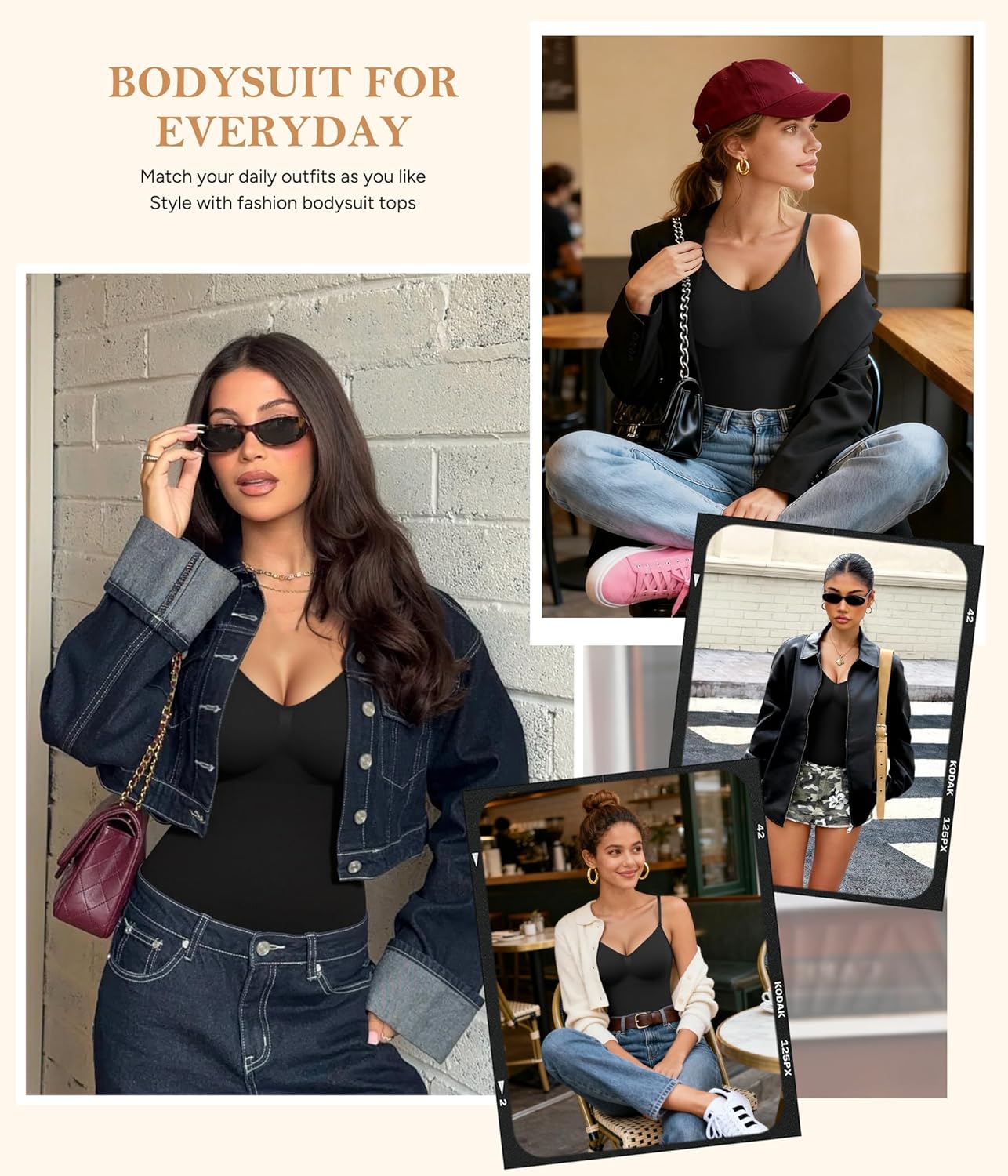 Irisnaya Women Slimming Bodysuits Shapewear Tops Tummy Control Body Shaper Spaghetti Strap Camisole Leotards Bodycon Jumpsuit - Image 5