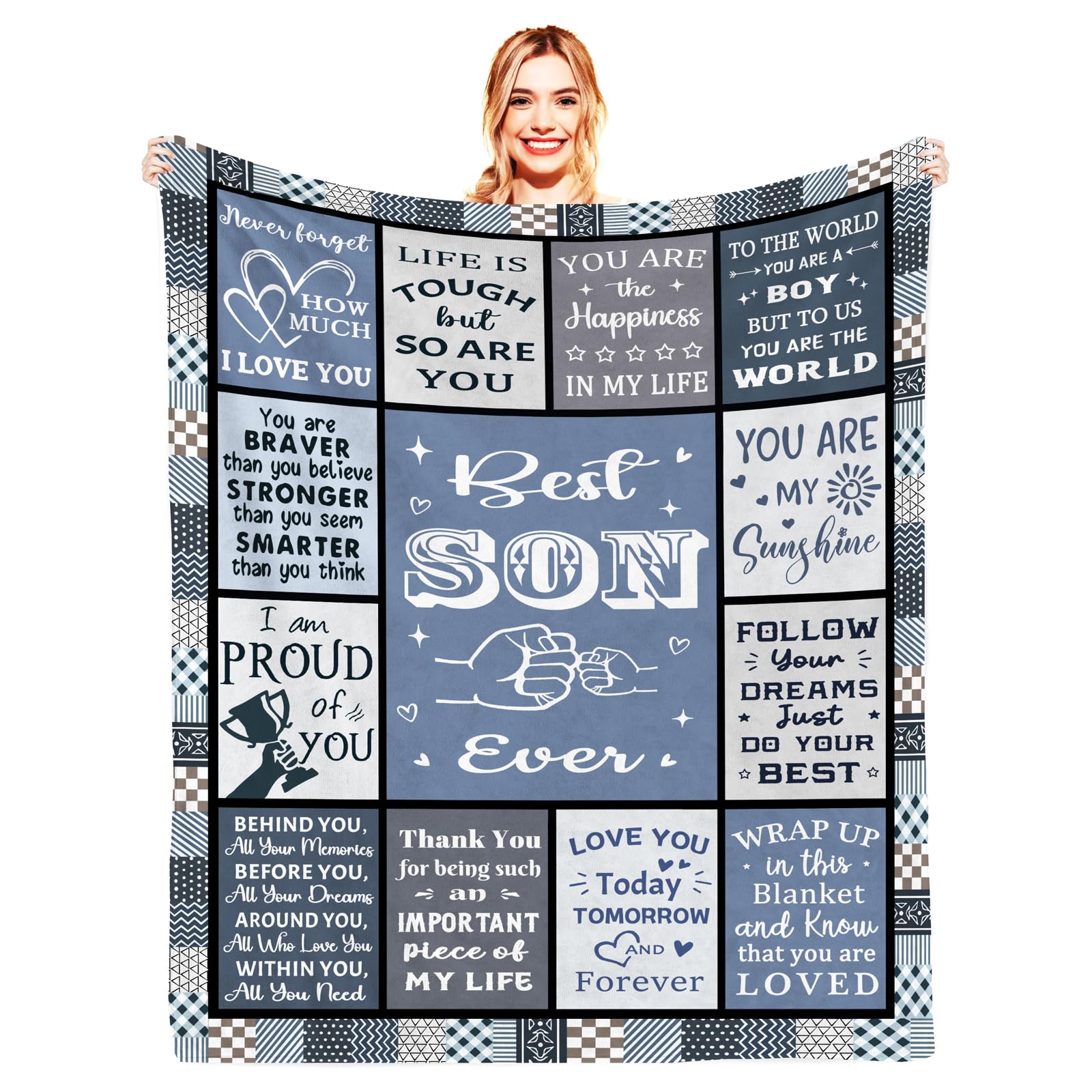 Butuuu Gifts for Son Blanket, Birthday Son Gifts from Mom Dad 130x150cm — image 1