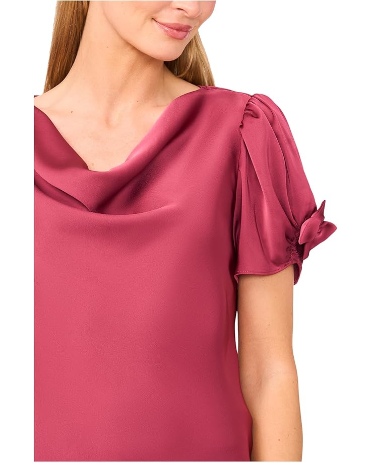 CeCe Cowl Neck Bubble Short Sleeve Top - #3 of 3