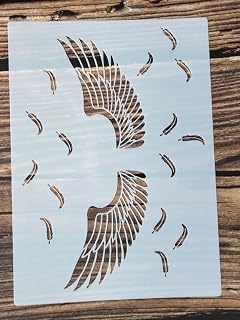 Stencils for Crafts Reusable,21x29cm Wings Stencil Kit for Painting on Wood,Wall,Fabric,Rock,Sign,DIY Art Projects Style 10