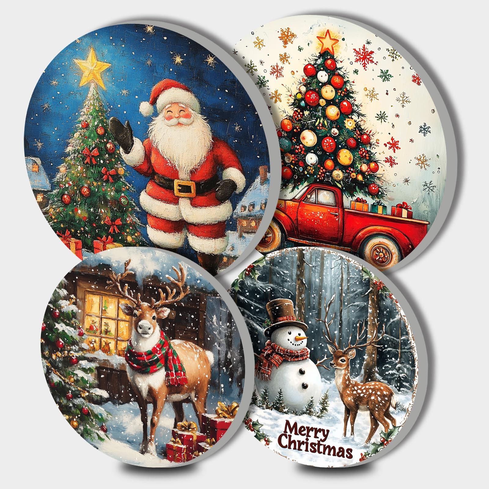 Housse de brûleur de cuisinière à gaz Tucocoo couvre-plaque Noël 4 pièces