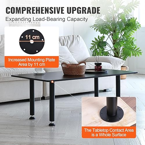 Miniatura 4 de VEVOR Patas de escritorio ajustables de 16 pulgadas, patas de acero reforzado para muebles de mesa de oficina, juego de 4 para bricolaje, capacidad