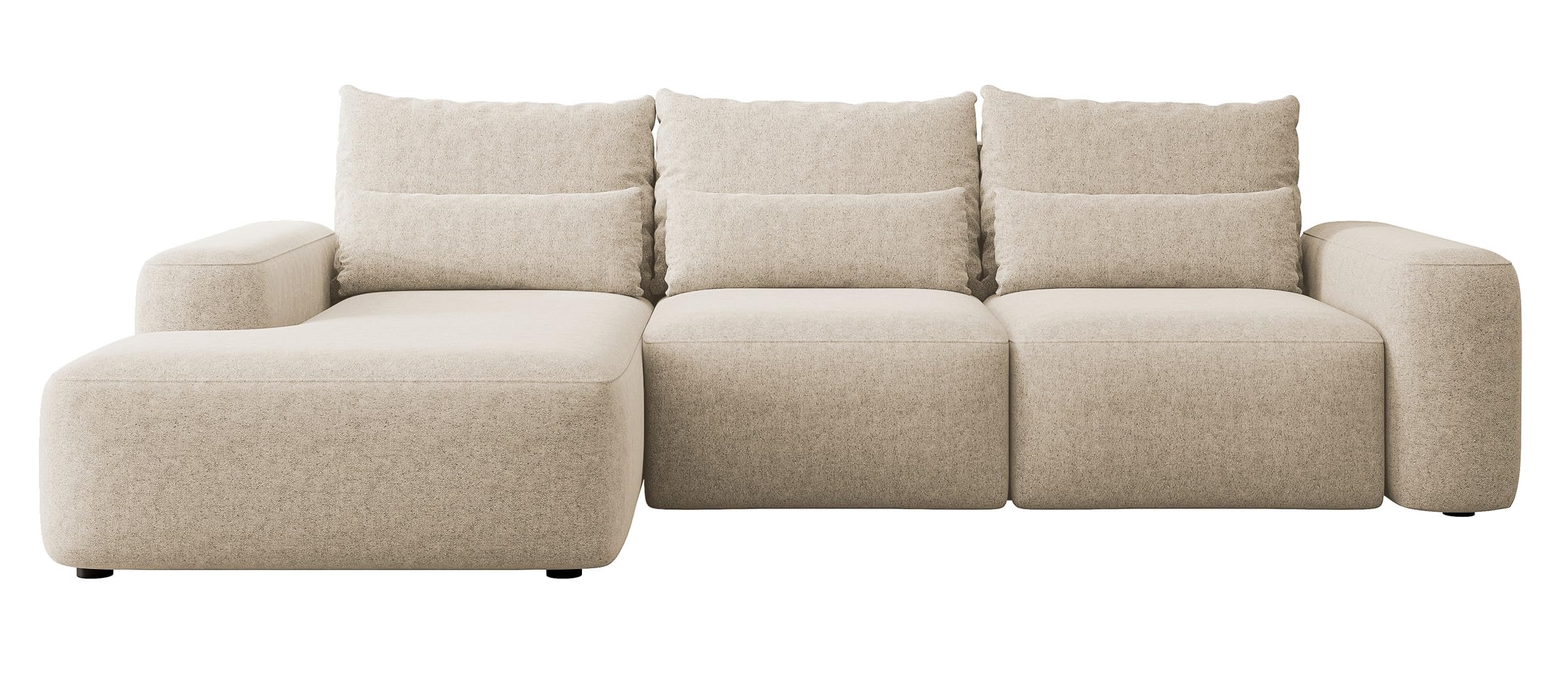 Selsey Ecksofa Bettkasten Schlafsofa Links Chenille Beige