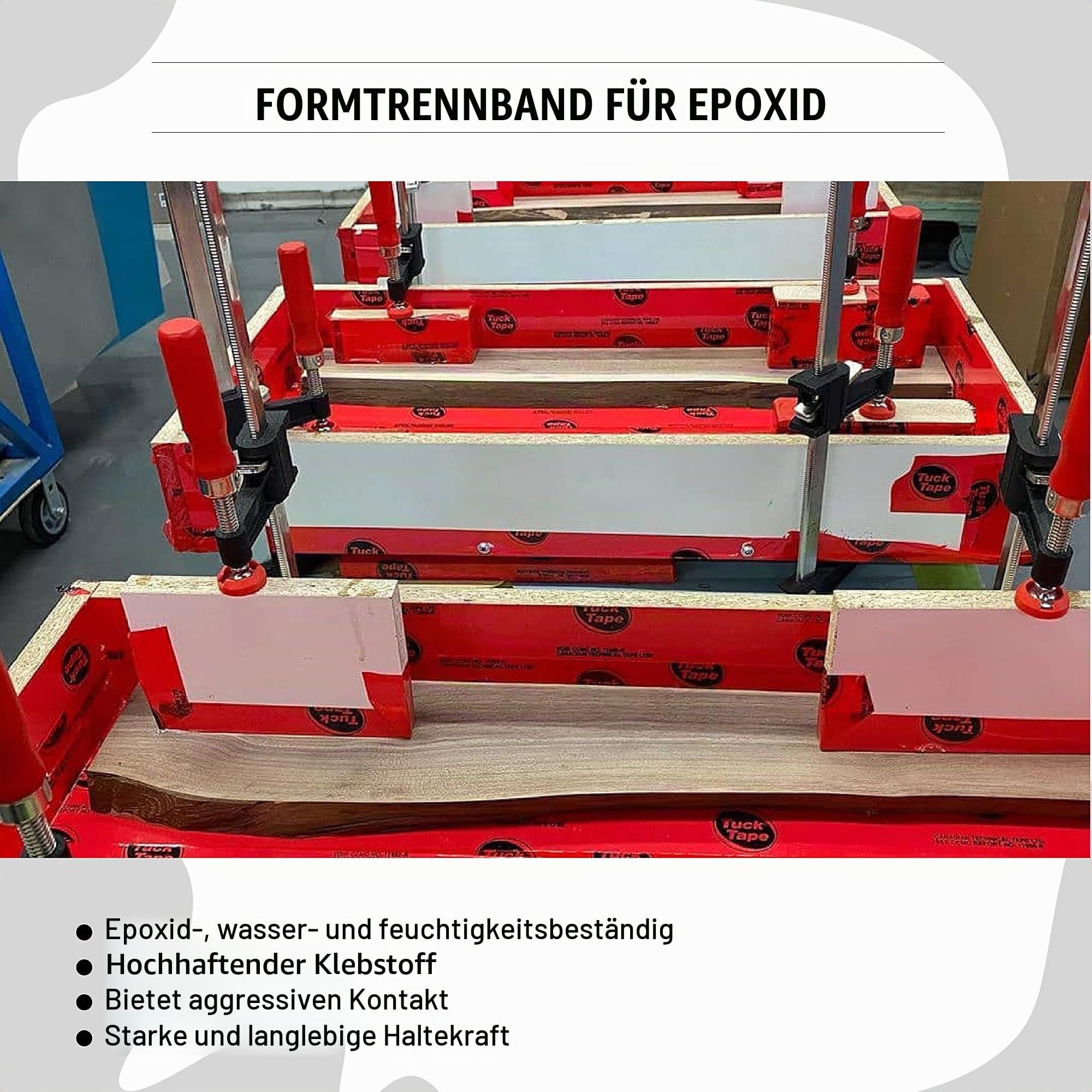 Tuck Tape Bau-Ummantelungsband, Epoxidharzband, 6,1 cm x 54,9 m (rot)