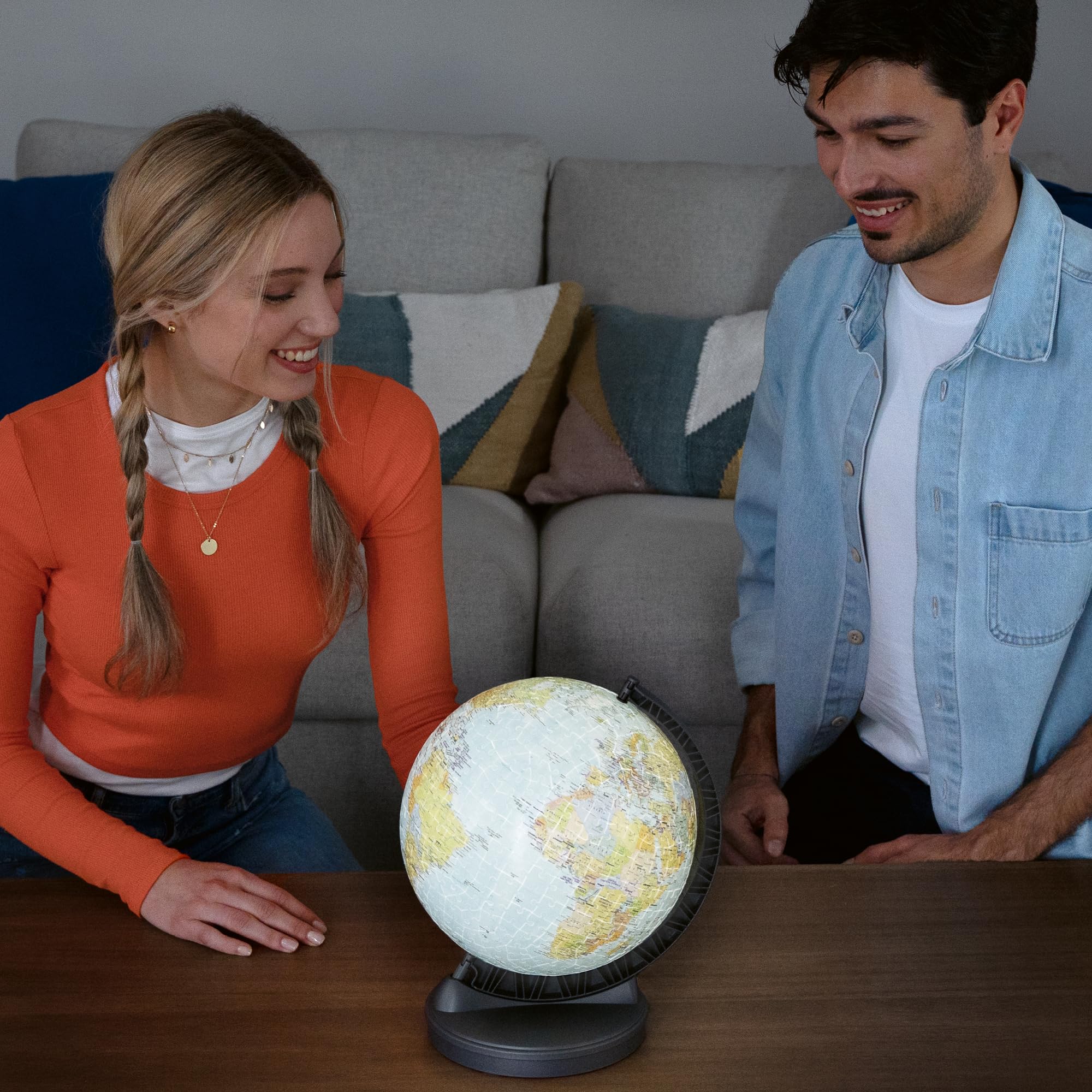 Ravensburger 3D Puzzle 11549 - Globus mit Licht - 540 dreidimensionale Puzzleteile - Beleuchteter politischer Globus für Erwachsene und Kinder ab 10 Jahren
