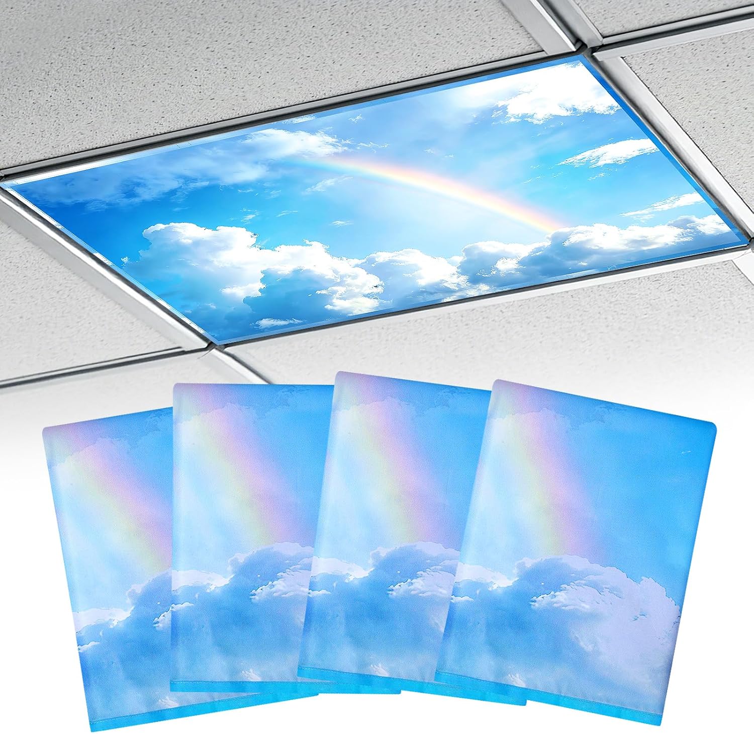 4Pcs 4'x2' Fluorescent Light Covers for Ceiling Lights Classroom Must Haves