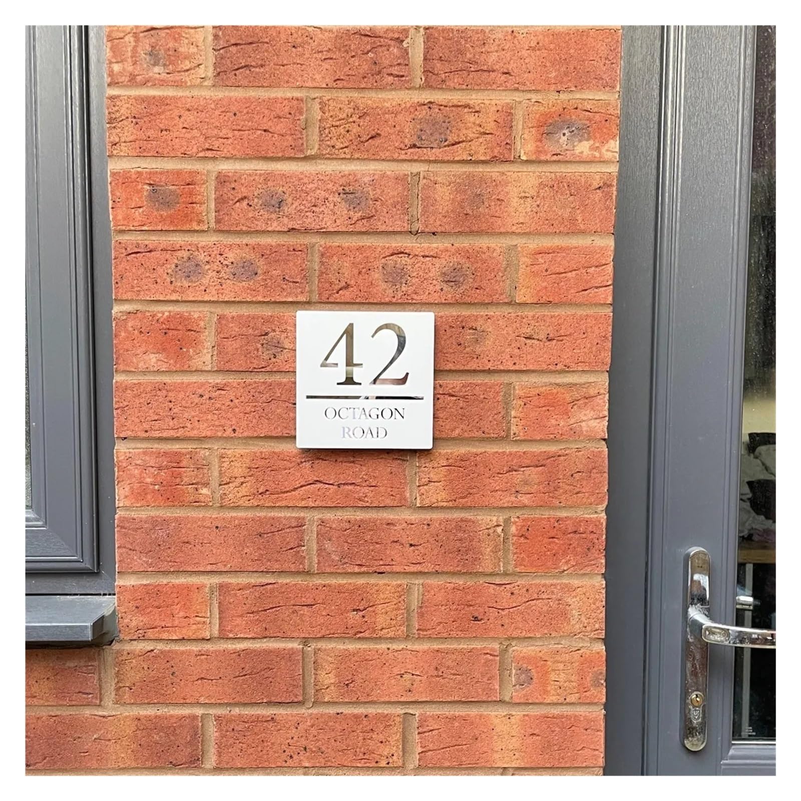 Placa Con Número De Casa Moderna, Señal Dirección, Puerta Exterior Acrílica, Decoración Del Hogar, 1 Ud(30x30cm)