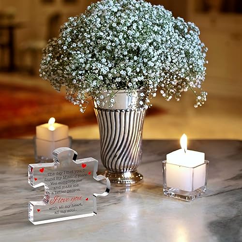 Miniatura 6 de Regalos para el día de San Valentín Regalos para él, ella Rompecabezas acrílico impreso mensaje Cumpleaños, boda para novio, novia Regalos de I