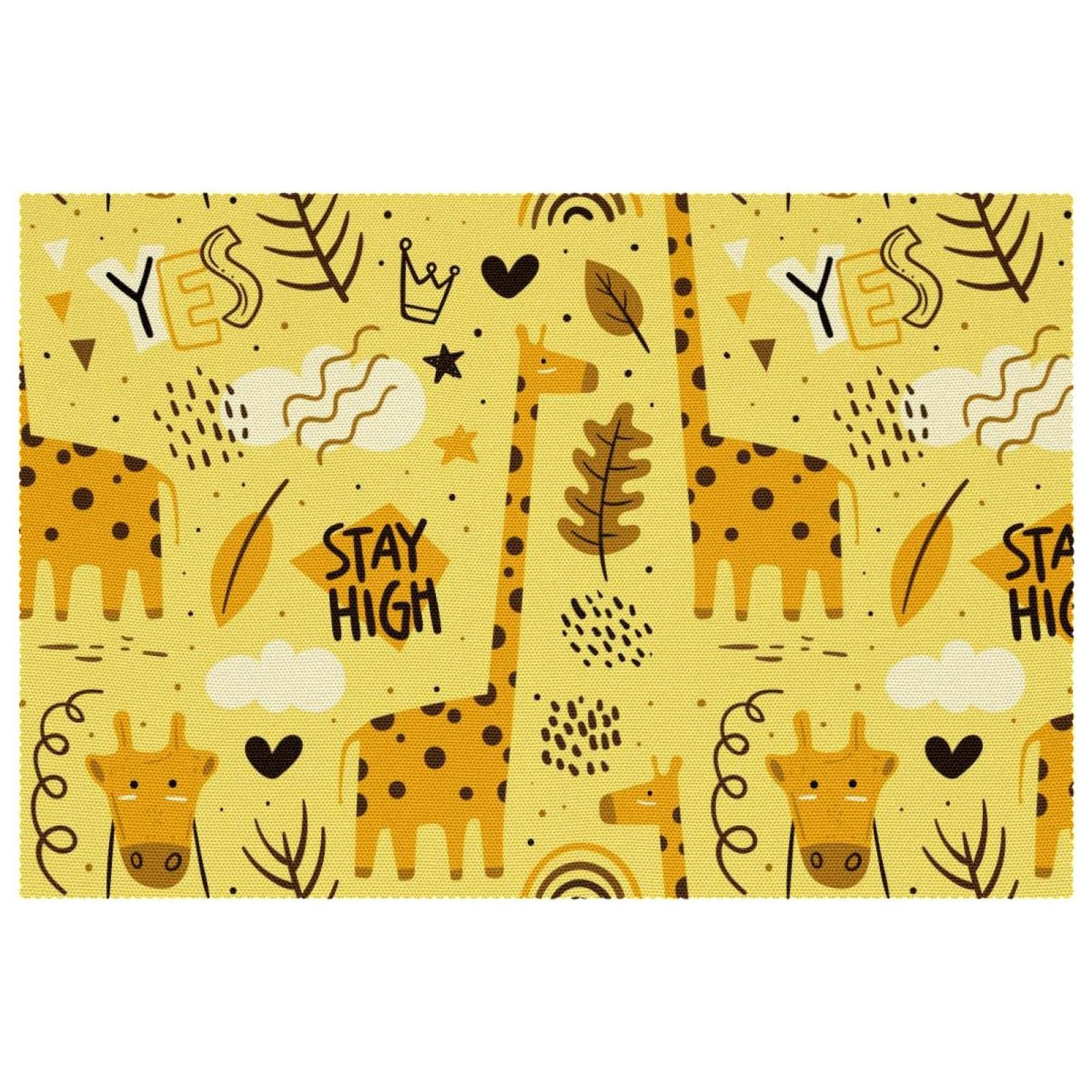 Set de table tissu Oxford girafe pour repas de famille joyeux